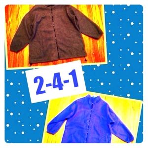 2⃣-4⃣-1⃣ Zip Up Fleeces: 1 Gray & 1 Blue (BNWOT)